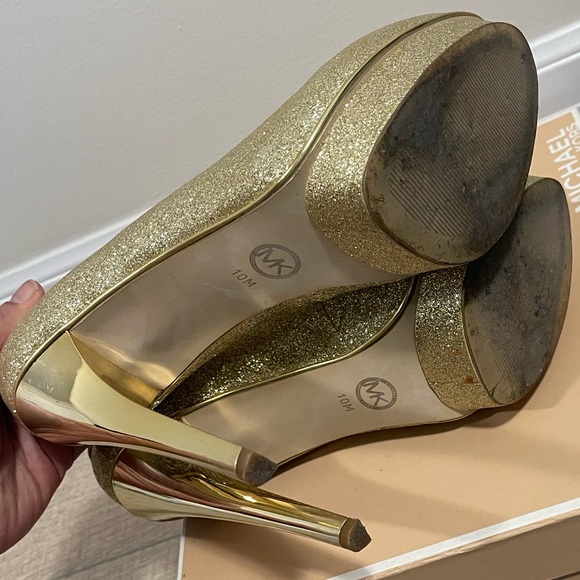 Michael Kor Gold Sparkle High Heels - Picture 4 of 5